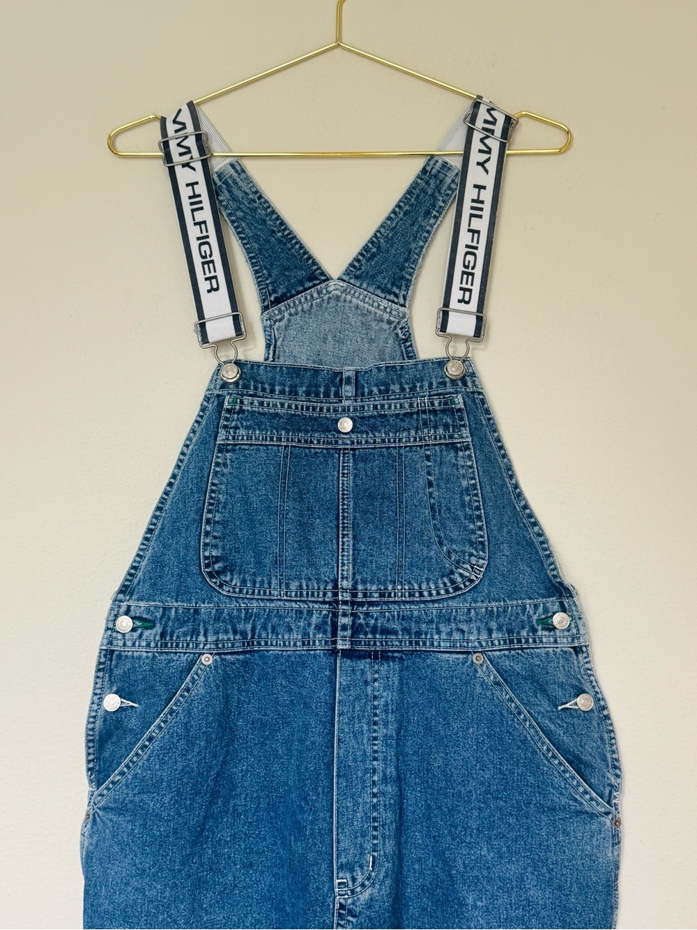 Tommy Hilfiger Blue Denim Overalls with Branded Straps - Picture 3 of 11